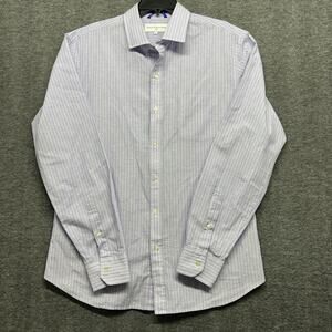 Teddy Stratford Shirt Mens Large Plaid Button Up Zip Fit Sz 5 Casual 100% Cotton